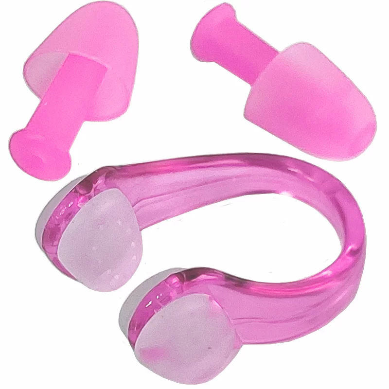 Реальное фото Набор для плавания C33422-4 беруши и зажим для носа розовый от магазина СпортЕВ