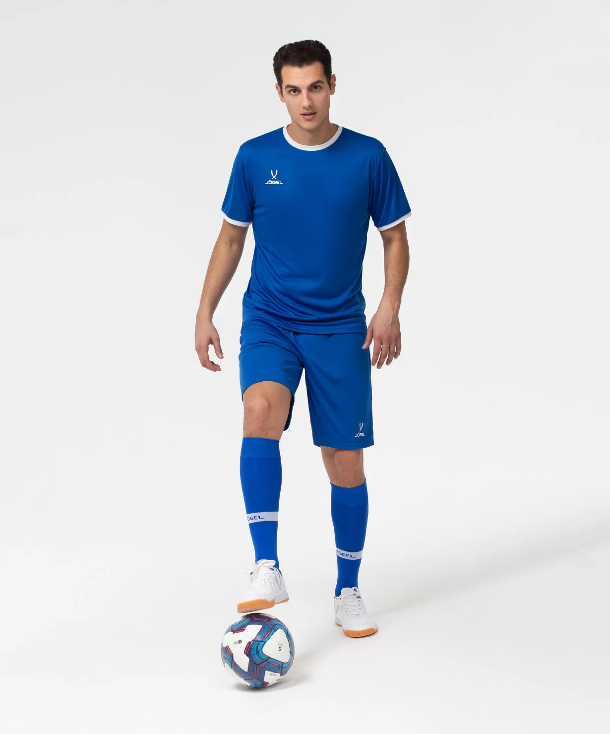 Реальное фото Футболка футбольная CAMP Origin, синий/белый Jögel от магазина Спортев
