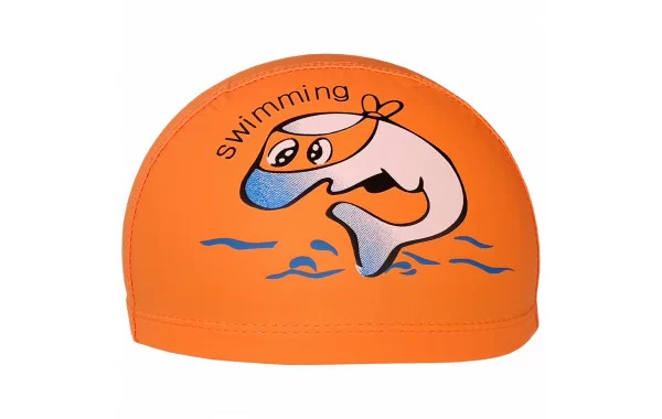 Реальное фото Шапочка для плавания E41275 Дельфин ПУ оранжевая 198-031 10021839 от магазина СпортЕВ