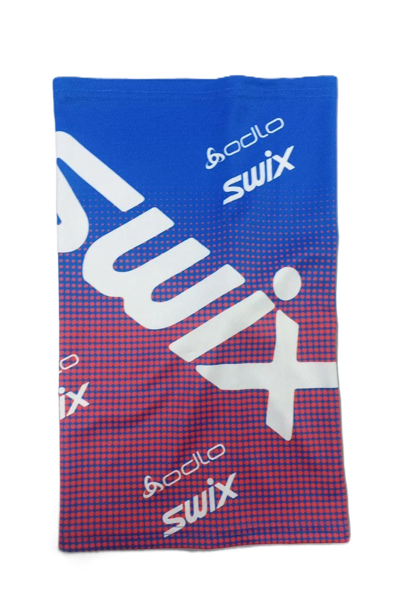 Реальное фото Шарф-труба с лого Swix голубой от магазина Спортев