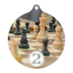 Медаль MZP 450-55 шахматы 2 место с сублимацией (D-55мм, s-2 мм)