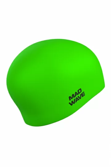 Реальное фото Шапочка для плавания Mad Wave Long Hair Silicone зеленый M0511 01 0 10W от магазина Спортев