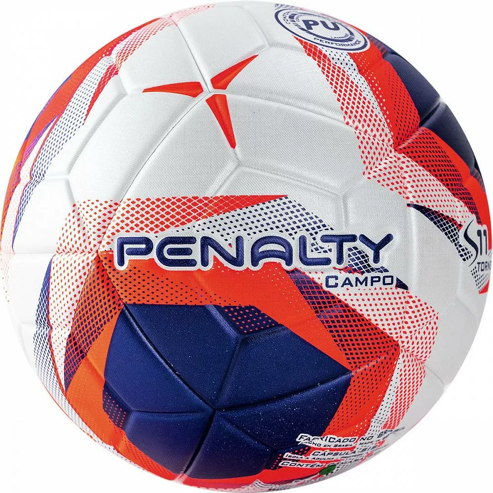 Реальное фото Мяч футбольный Penalty Bola Campo S11 Torneio №5 PU термосшивка бело-синий-красный 5212871712-U от магазина СпортЕВ