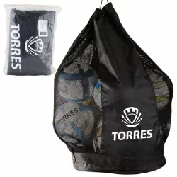 Сумка-баул Torres на 15 мячей на шнурке с фиксатором черная SS11069