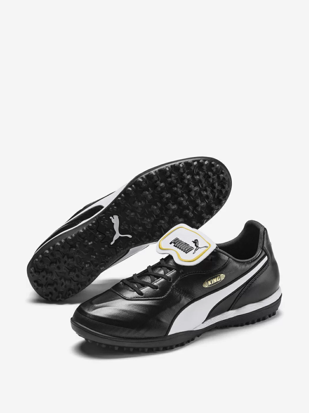 Реальное фото Бутсы Puma King Top turf черный/белый 105734 от магазина Спортев