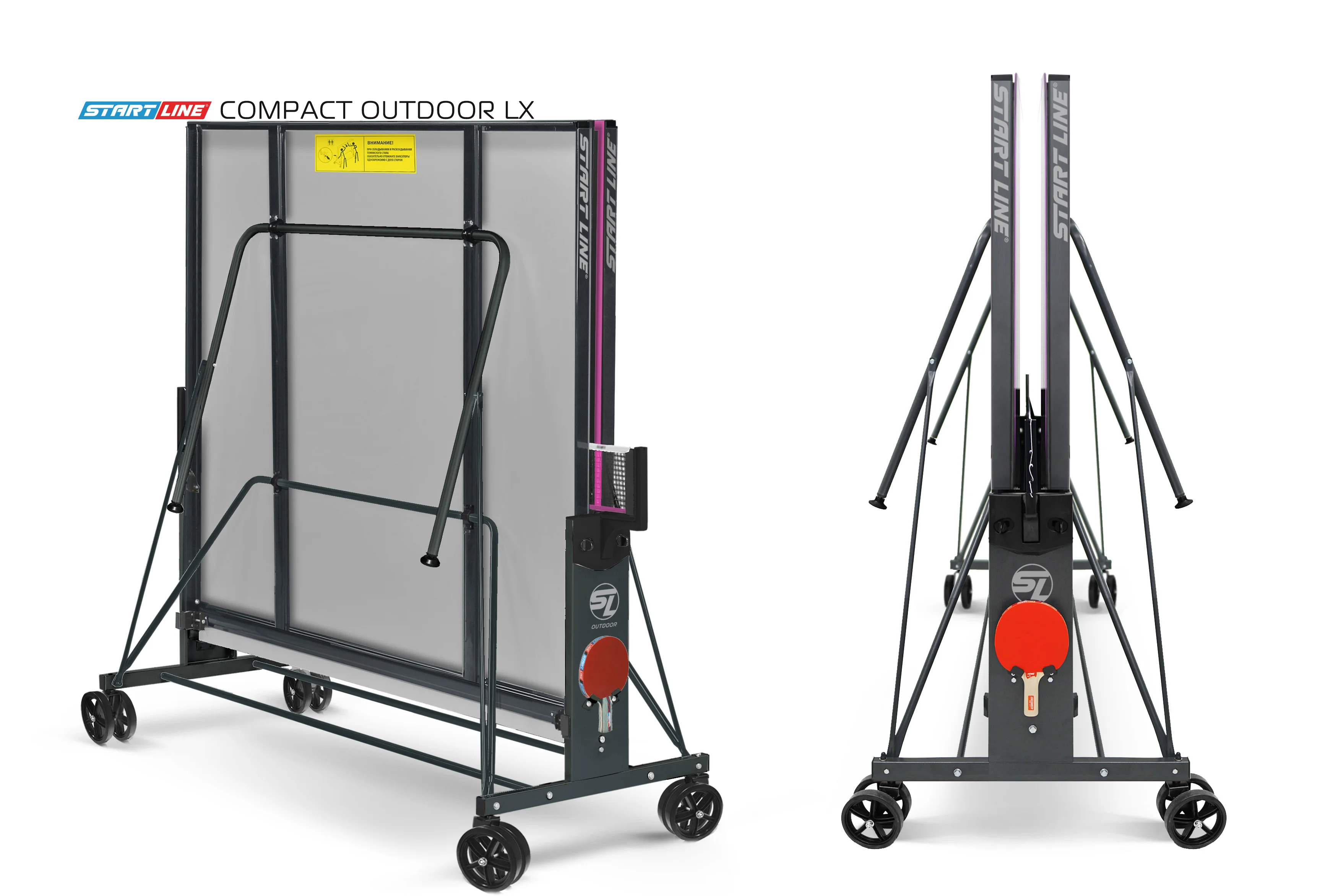 Реальное фото Стол теннисный Compact-2 LX  Всепогодный 6 black от магазина Спортев