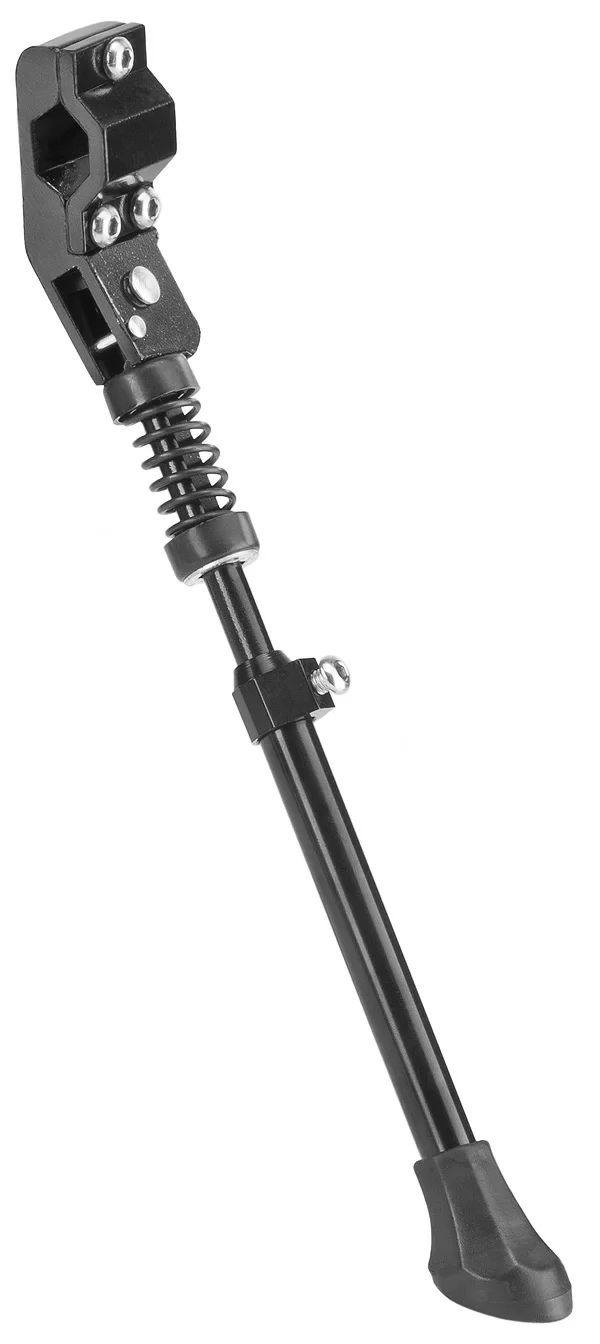 Реальное фото Подножка 20"-28" BLF-F2 крепление на 1 перо задней вилки, телескопическая, алюминиевая чёрная 390051 от магазина СпортЕВ