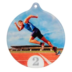 Медаль MZP 455-55 бег 2 место с сублимацией (D-55мм, s-2 мм)