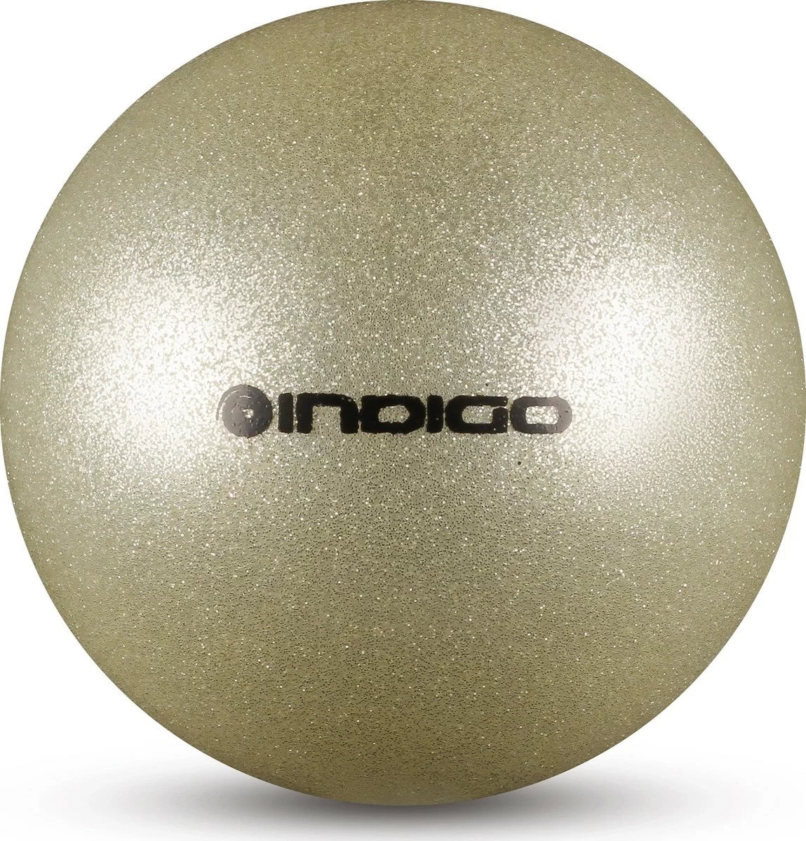 Реальное фото Мяч для художественной гимнастики 15 см 300 г Indigo металлик серебро с блестками IN119 от магазина СпортЕВ