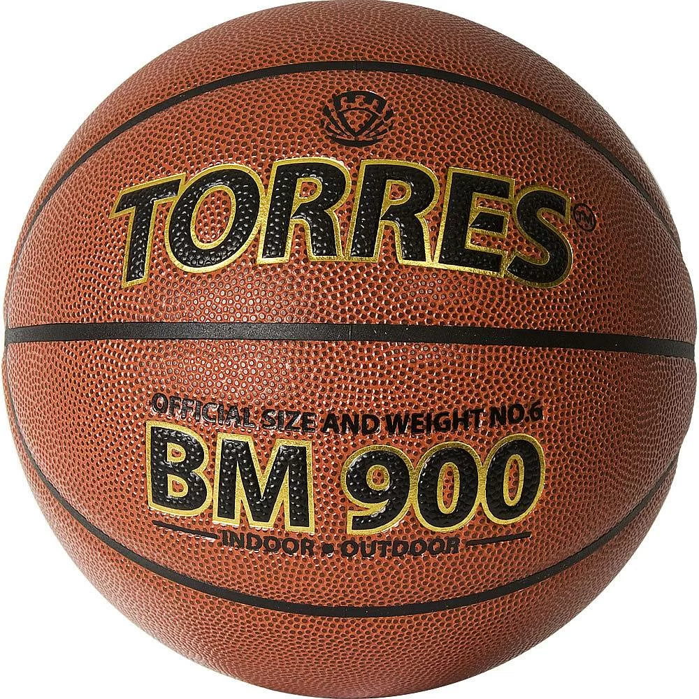 Реальное фото Мяч баскетбольный Torres BM900 размер №6 ПУ темно оранж-черный B32036 от магазина СпортЕВ
