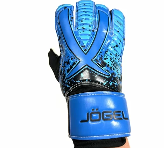 Реальное фото Перчатки вратарские Jogel ONE Wizard AL3 Flat голубой 20931 от магазина СпортЕВ