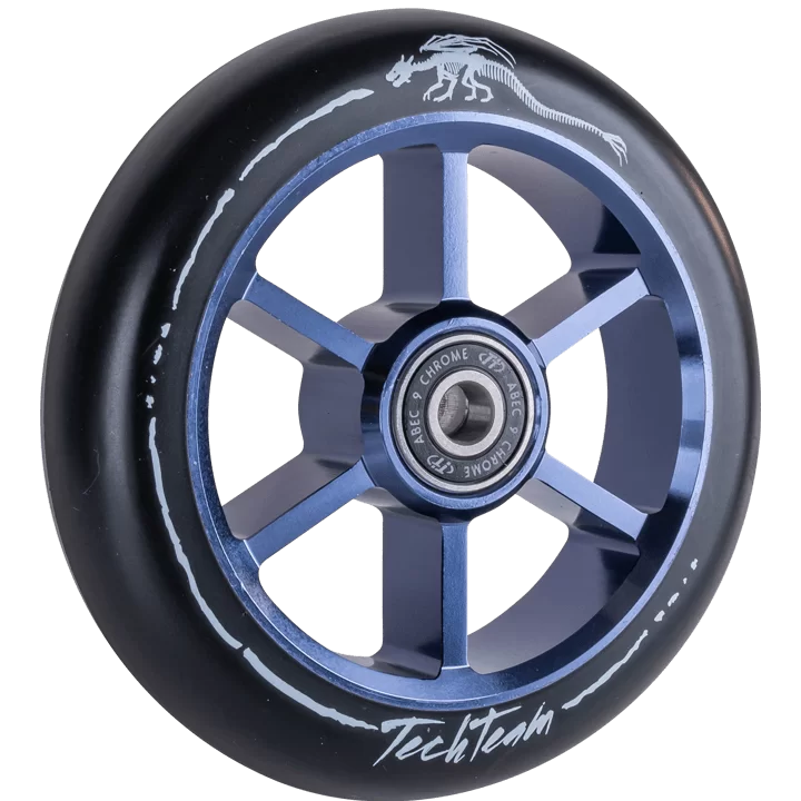 Реальное фото Колесо для самоката TechTeam X-Treme 110 мм Форма 6RT (для самоката DRACO) blue/purple от магазина СпортЕВ