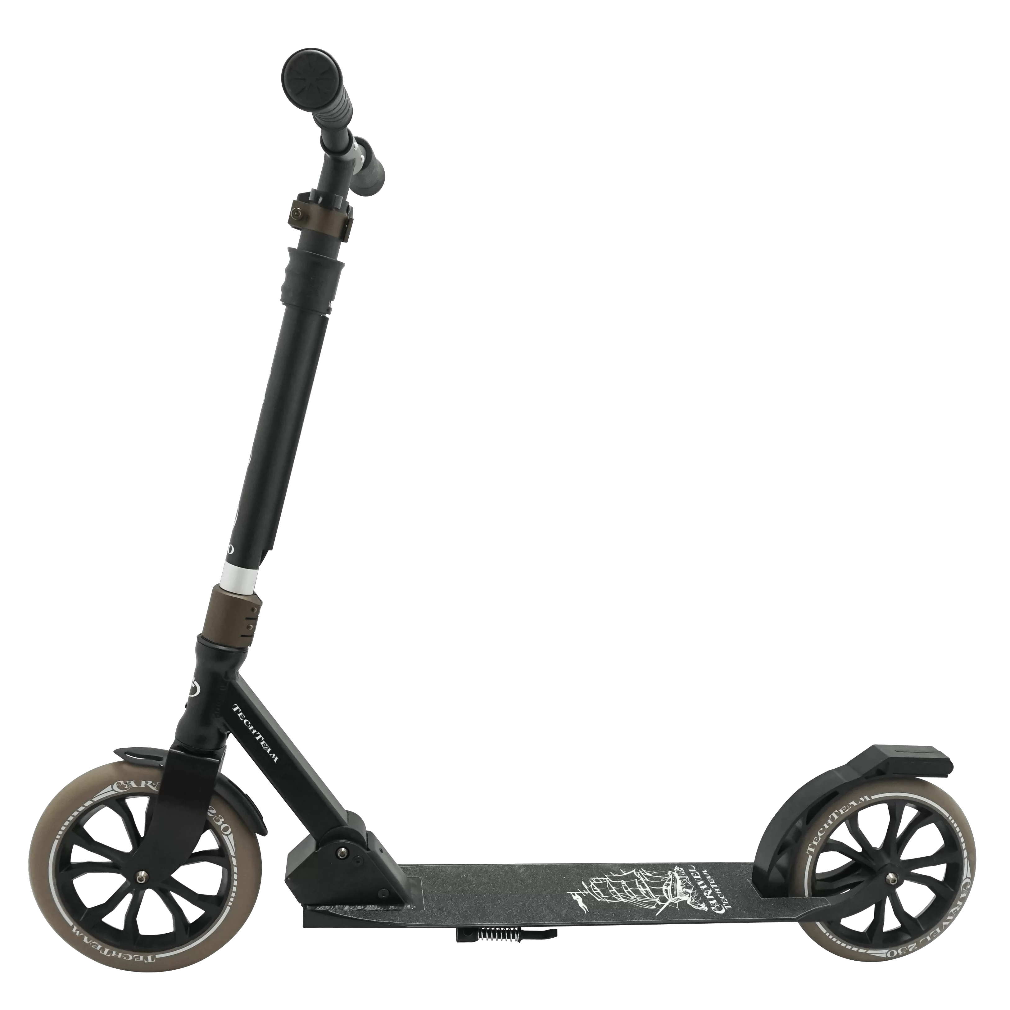 Самокат TechTeam Caravel 230 (2020) black/brown Реальное фото Самокат TechTeam Caravel 230 (2020) black/brown от магазина Спортев