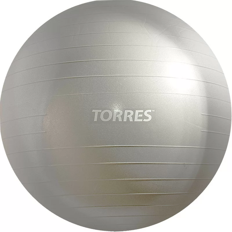 Реальное фото Фитбол 75 см Torres ПВХ антивзрыв, с насосом, серый AL121175SL от магазина СпортЕВ