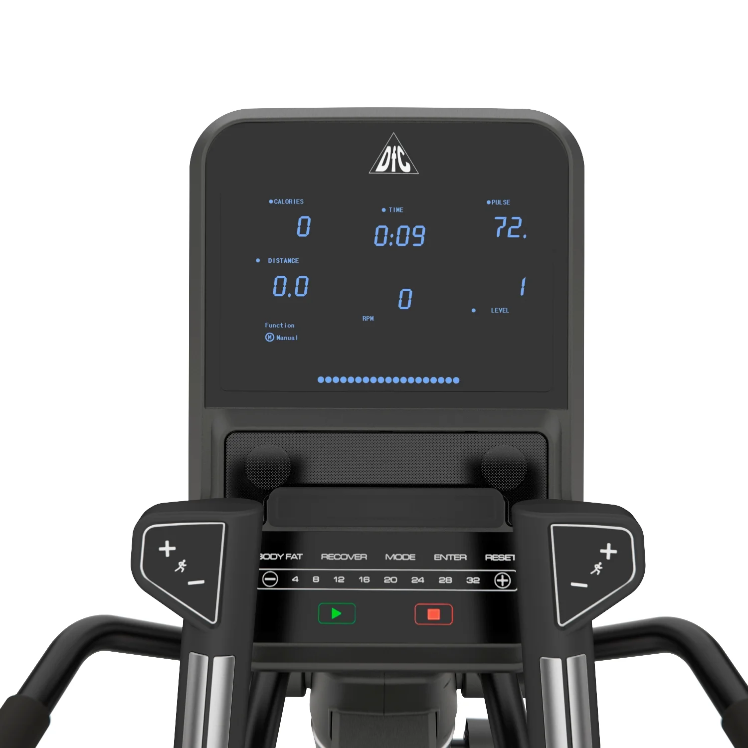 Реальное фото Эллиптический тренажер DFC E108T магн.эл.привод от магазина Спортев