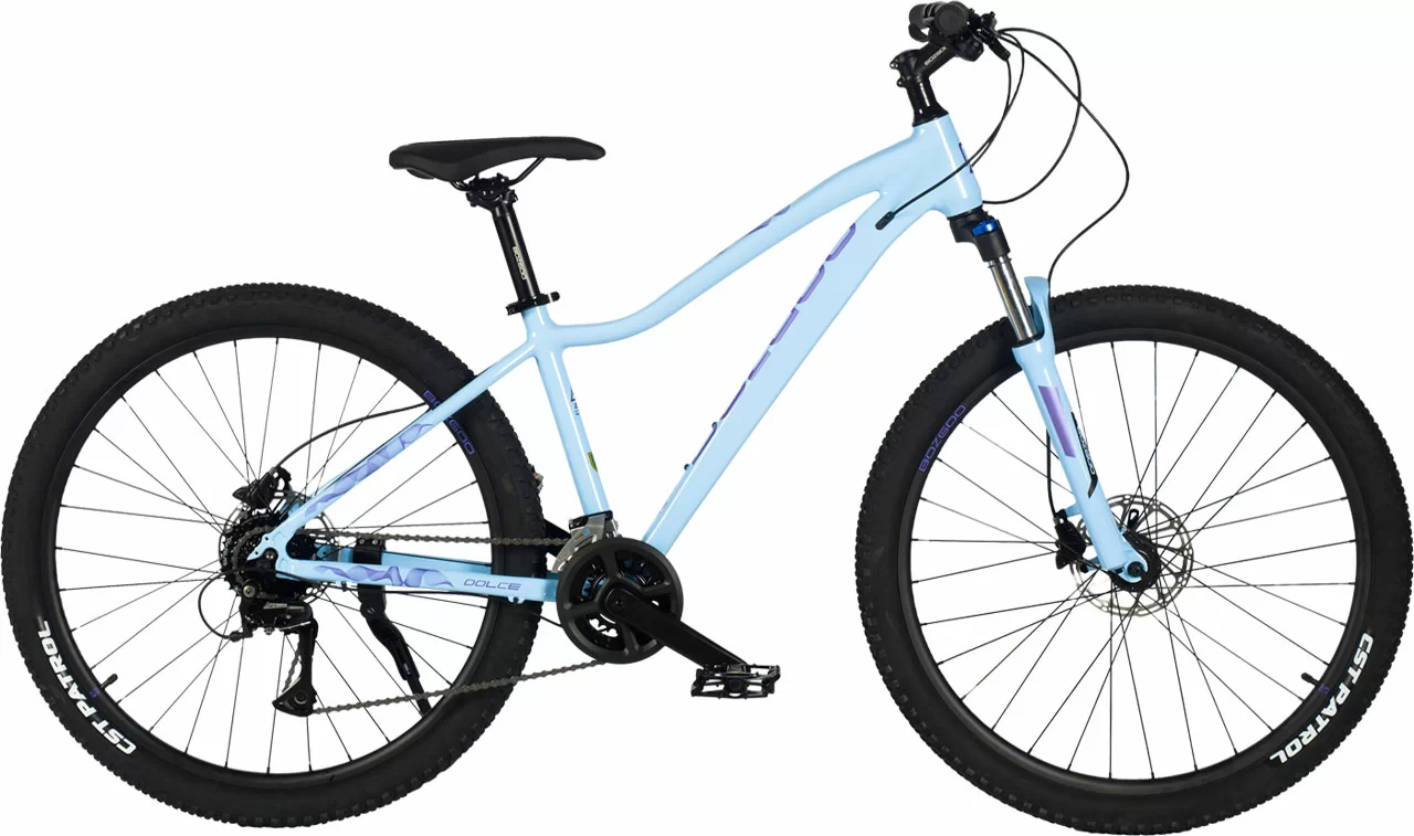 Реальное фото Велосипед BOZGOO Dolce 27,5" св.синий/фиолетовый 24341 от магазина Спортев