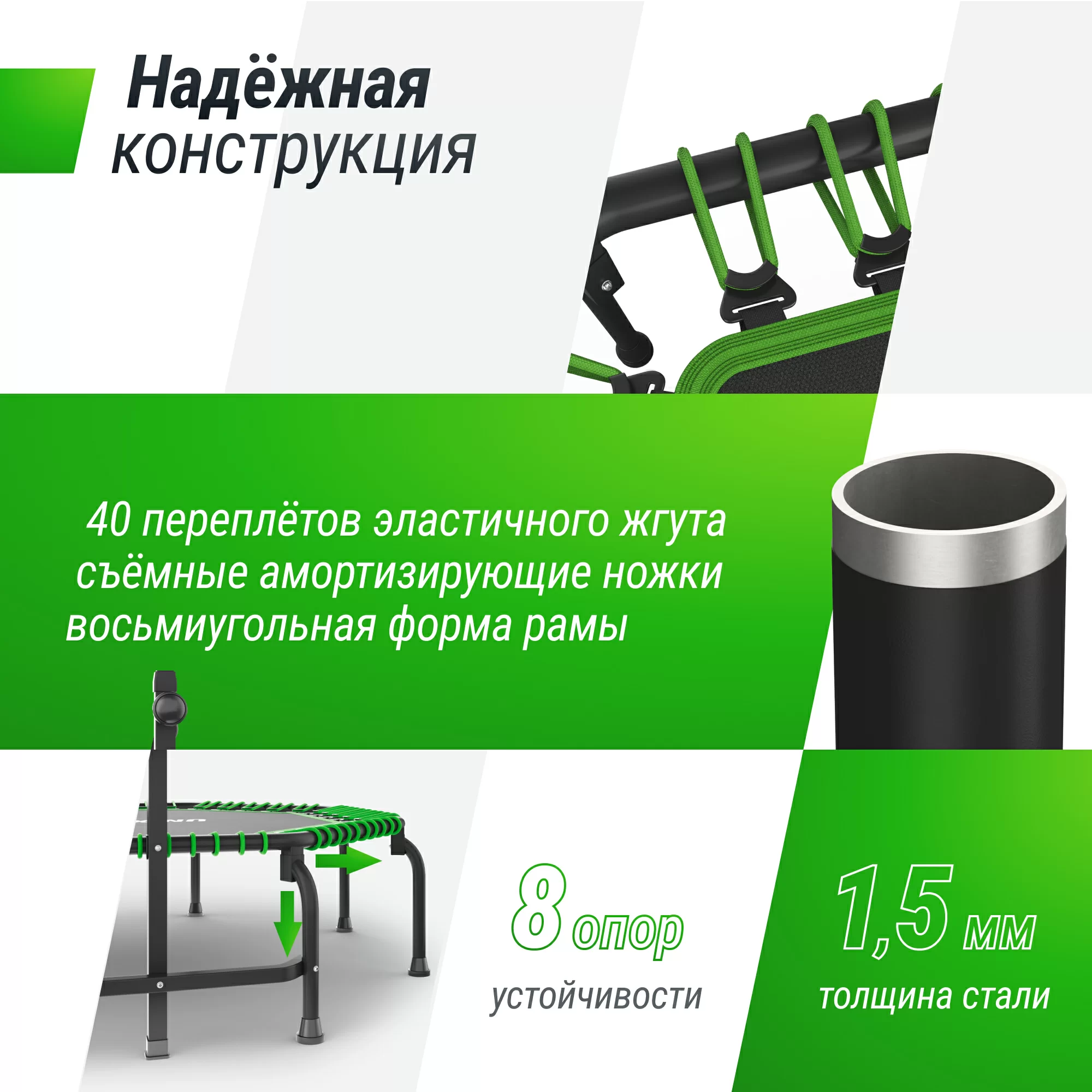 Реальное фото Батут UNIX Line FITNESS Premium (127 см) Green от магазина СпортЕВ