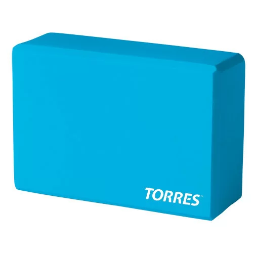Реальное фото Блок для йоги Torres YL8005 8х15х23 см ЭВА голубой от магазина СпортЕВ