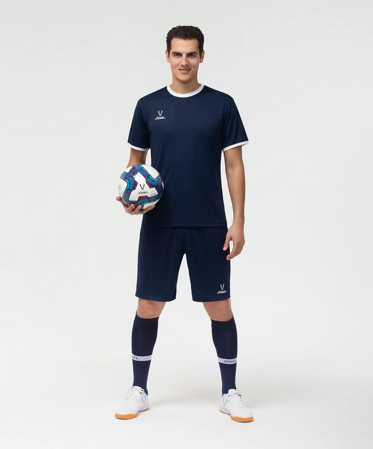 Реальное фото Футболка футбольная CAMP Origin, темно-синий/белый Jögel от магазина Спортев