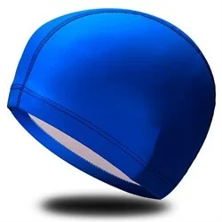 Реальное фото Шапочка для плавания B31516-4 ПУ одноцветная синяя 10017991 от магазина СпортЕВ