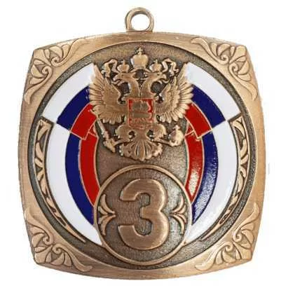 Реальное фото Медаль АТ801 RUS 80-80 мм от магазина СпортЕВ