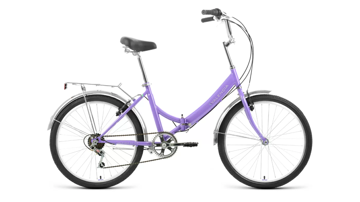 Реальное фото Велосипед Forward Valencia 24 2.0 скл (6ск) (2022) фиолетовый/зеленый от магазина СпортЕВ