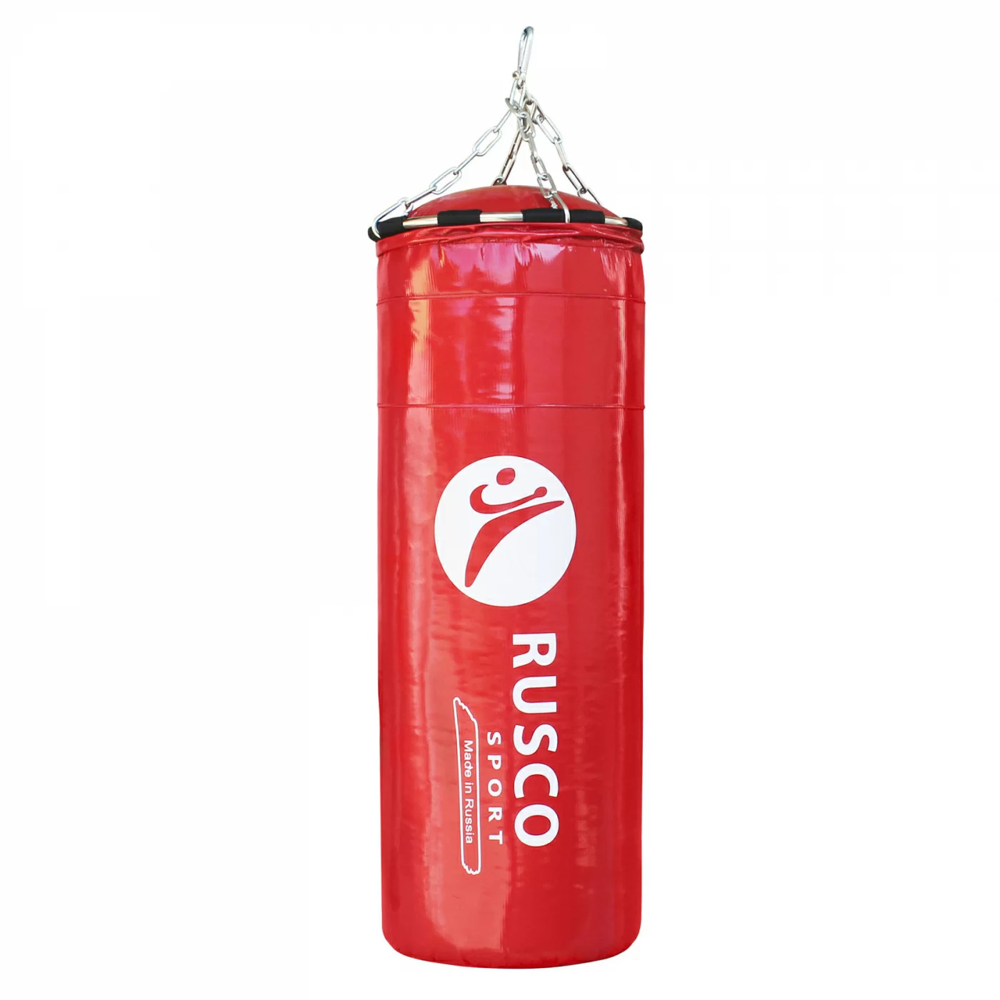 Реальное фото Мешок боксерский RuscoSport 30 кг (+/- 5 кг), 105 см, d-35 см красный от магазина СпортЕВ