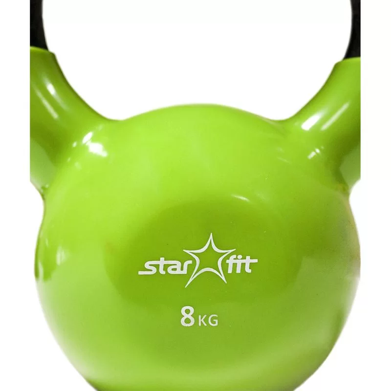 Реальное фото Гиря виниловая 8 кг StarFit DB-401 зеленая 7105 от магазина СпортЕВ