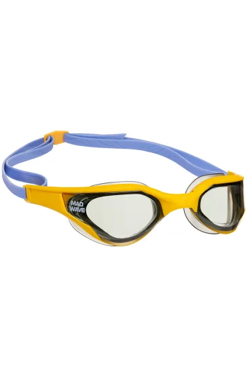 Реальное фото Очки для плавания Mad Wave Razor желтый M0427 01 0 06W от магазина Спортев