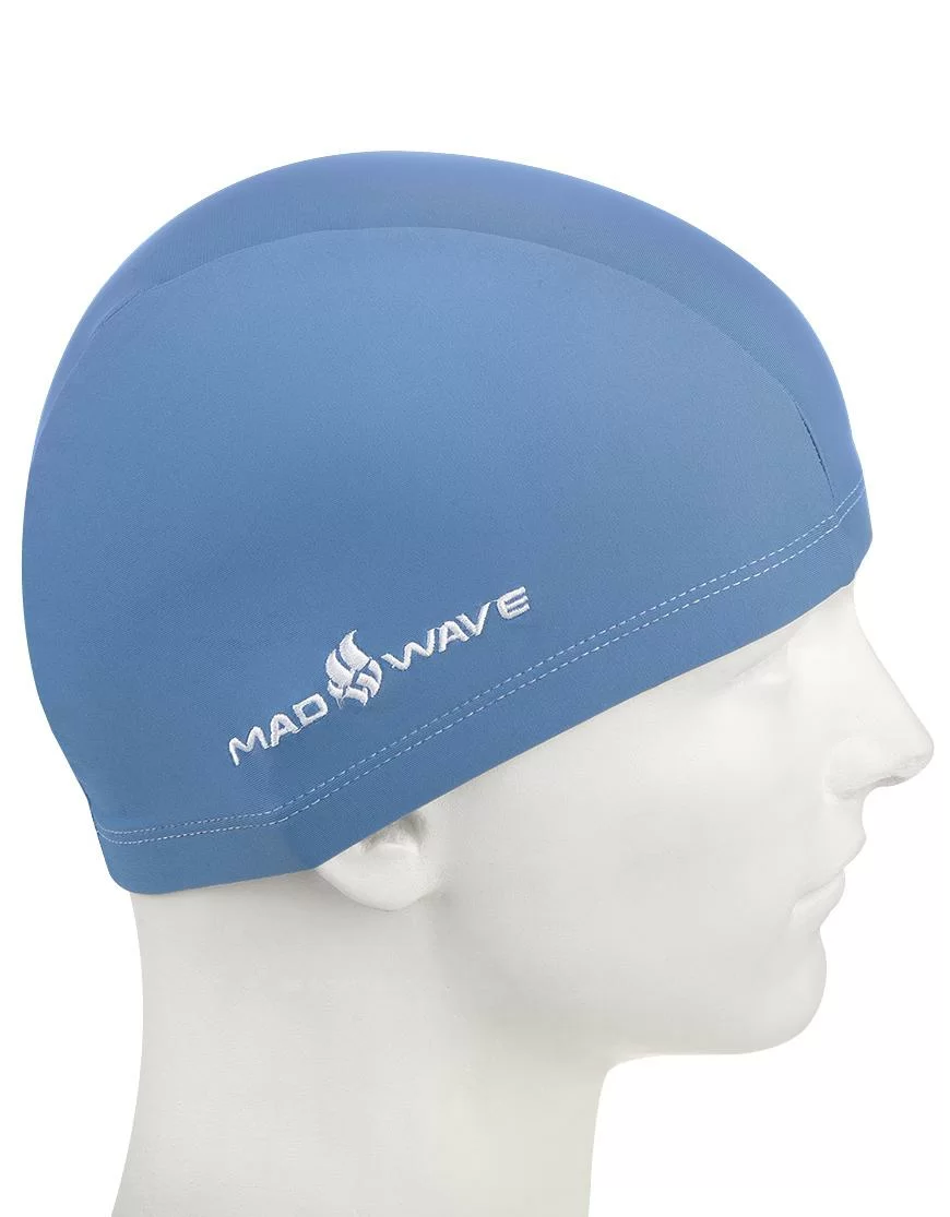 Реальное фото Шапочка для плавания Mad Wave Lycra Adult azure M0525 01 0 17W от магазина Спортев