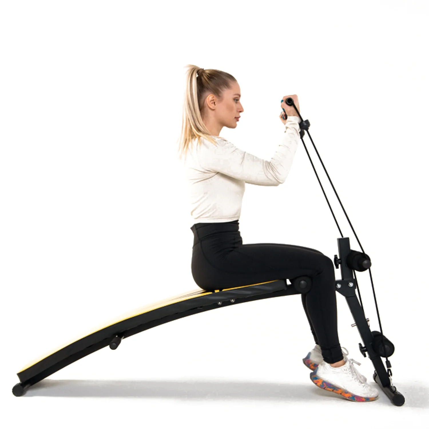 Реальное фото Скамья для пресса DFC гантели, эспандеры D102RY от магазина Спортев