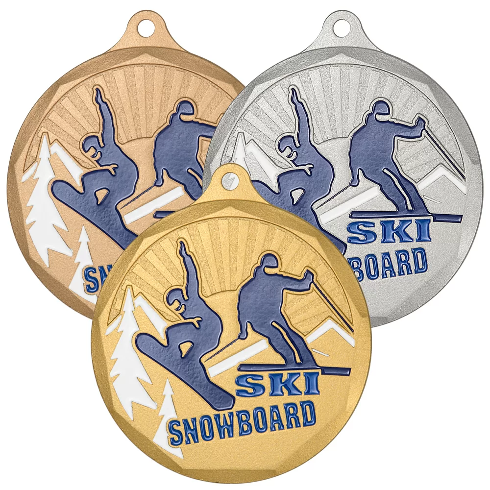 Реальное фото Комплект медалей MZP 581-50 (G/S/B) сноуборд/горные лыжи (D-50мм, s-2 мм) от магазина Спортев