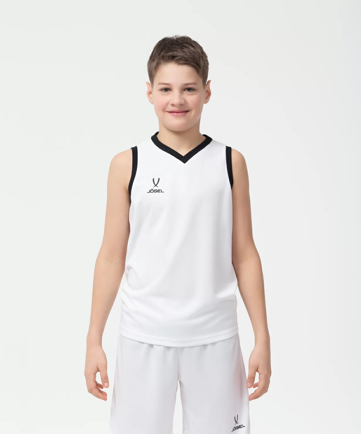 Реальное фото Майка баскетбольная Camp Basic, белый, детский Jögel от магазина Спортев