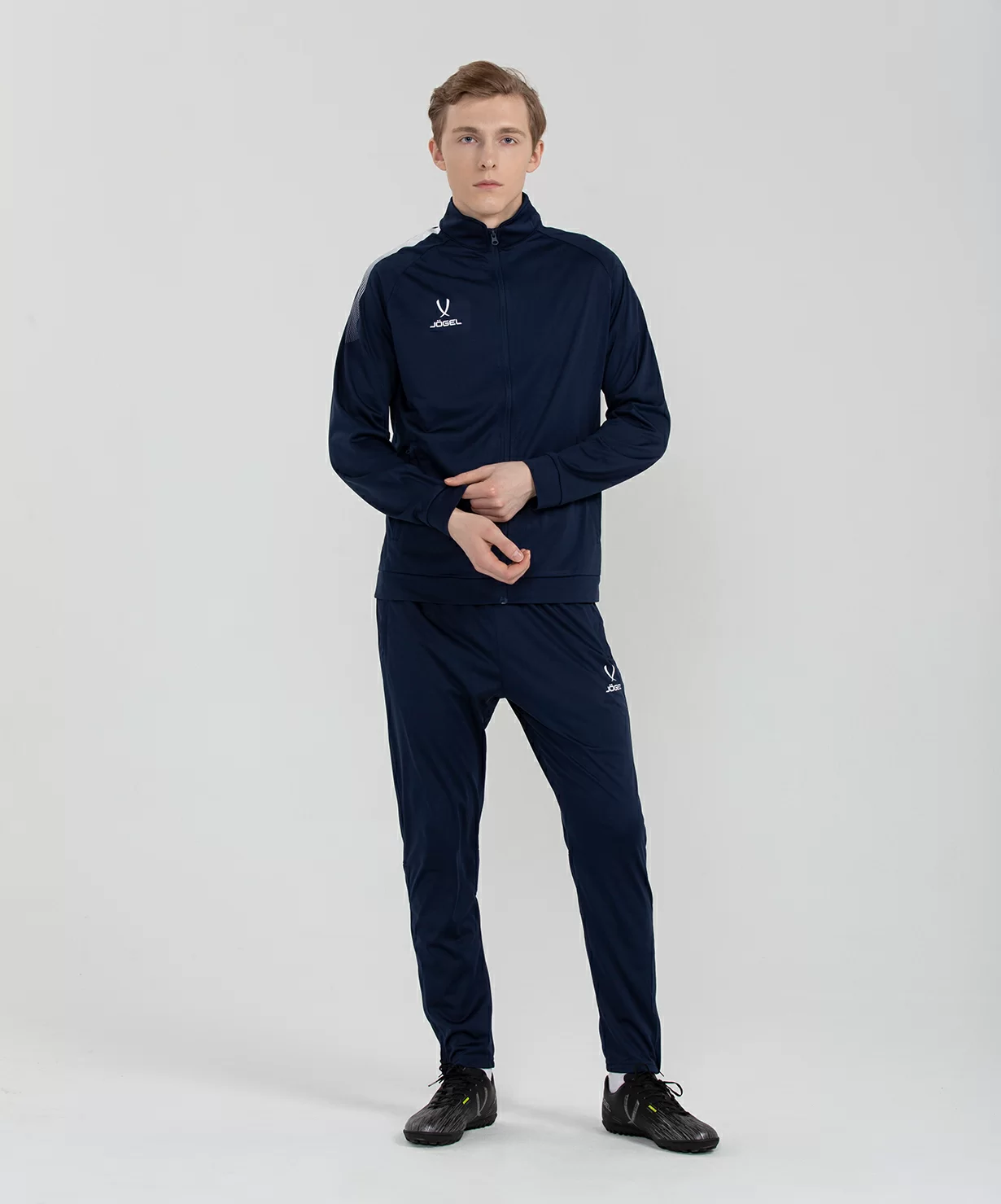 Реальное фото Олимпийка CAMP Training Jacket FZ, темно-синий Jögel от магазина Спортев