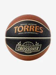 Мяч баскетбольный Torres Crossover размер №7 тем.черно-коричневый-бежевый B323197