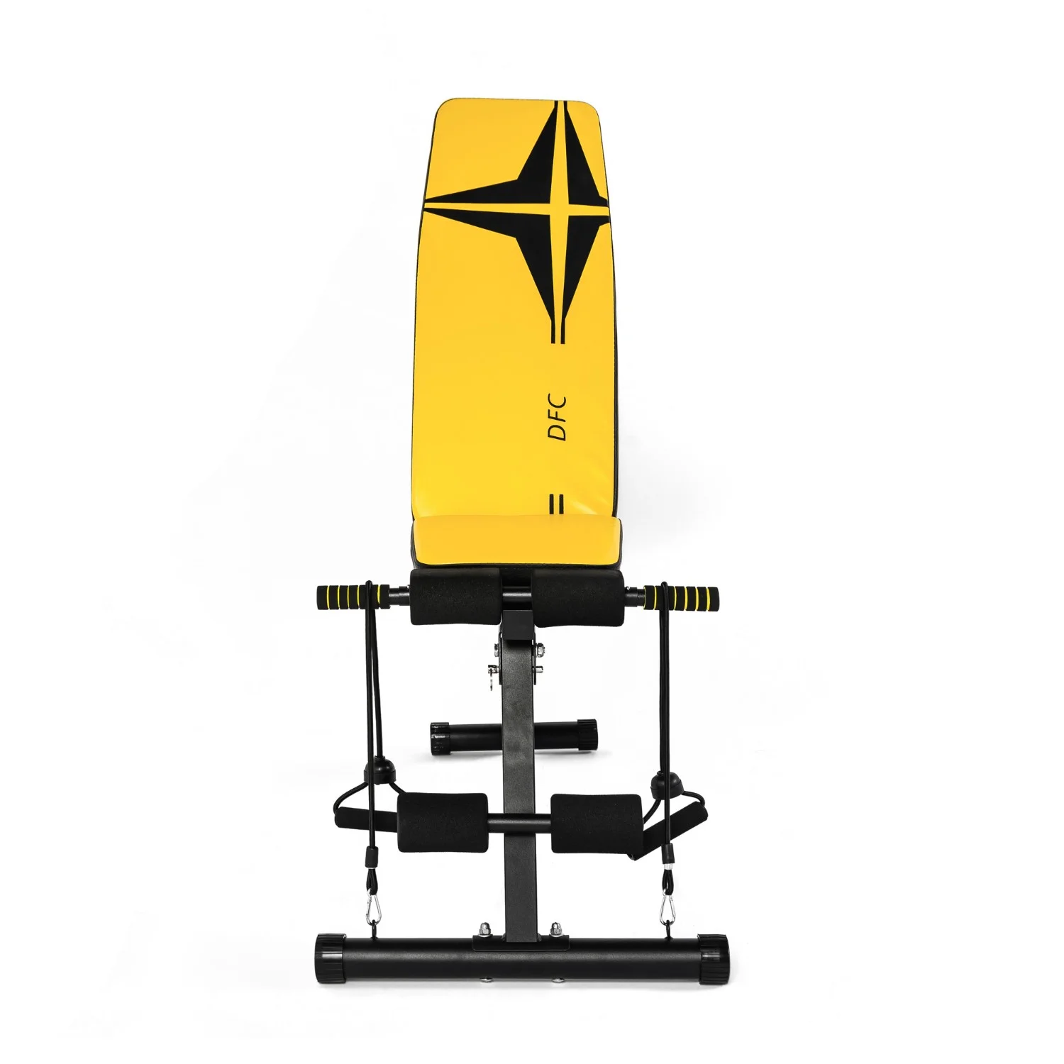 Реальное фото Скамья универсальная с эспандерами DFC D008Y от магазина Спортев
