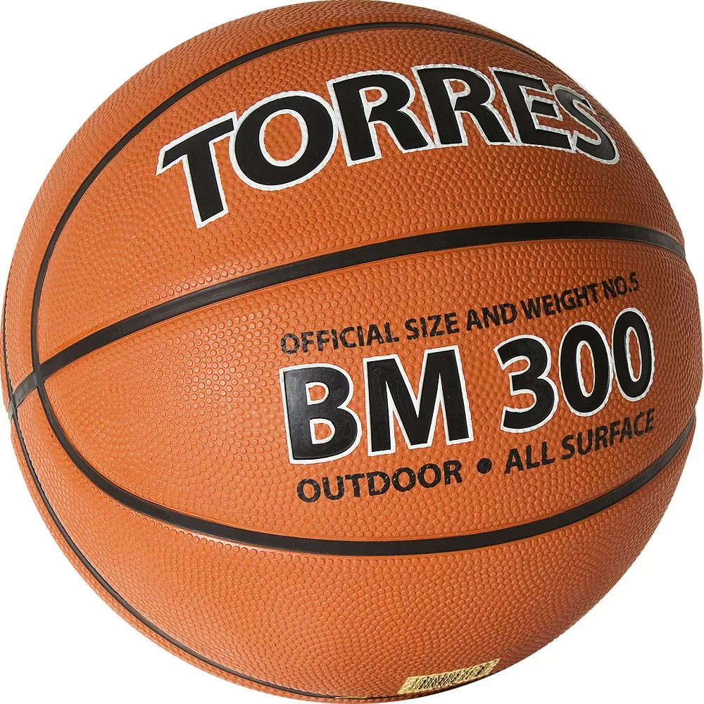 Реальное фото Мяч баскетбольный Torres BM300 размер №5 резина темно оранж-черный B02015 от магазина СпортЕВ