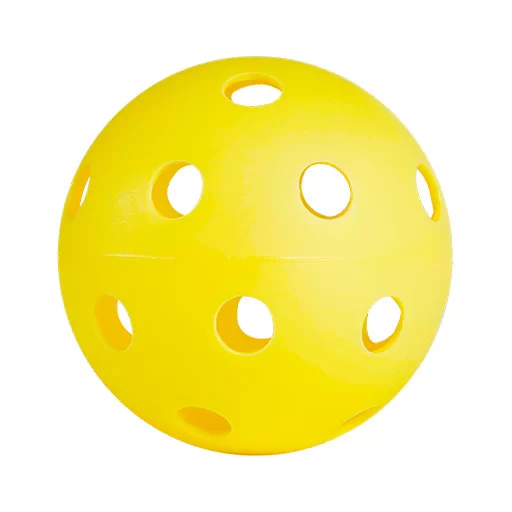 Реальное фото Мяч для флорбола Well Hockey yellow 2416 от магазина СпортЕВ