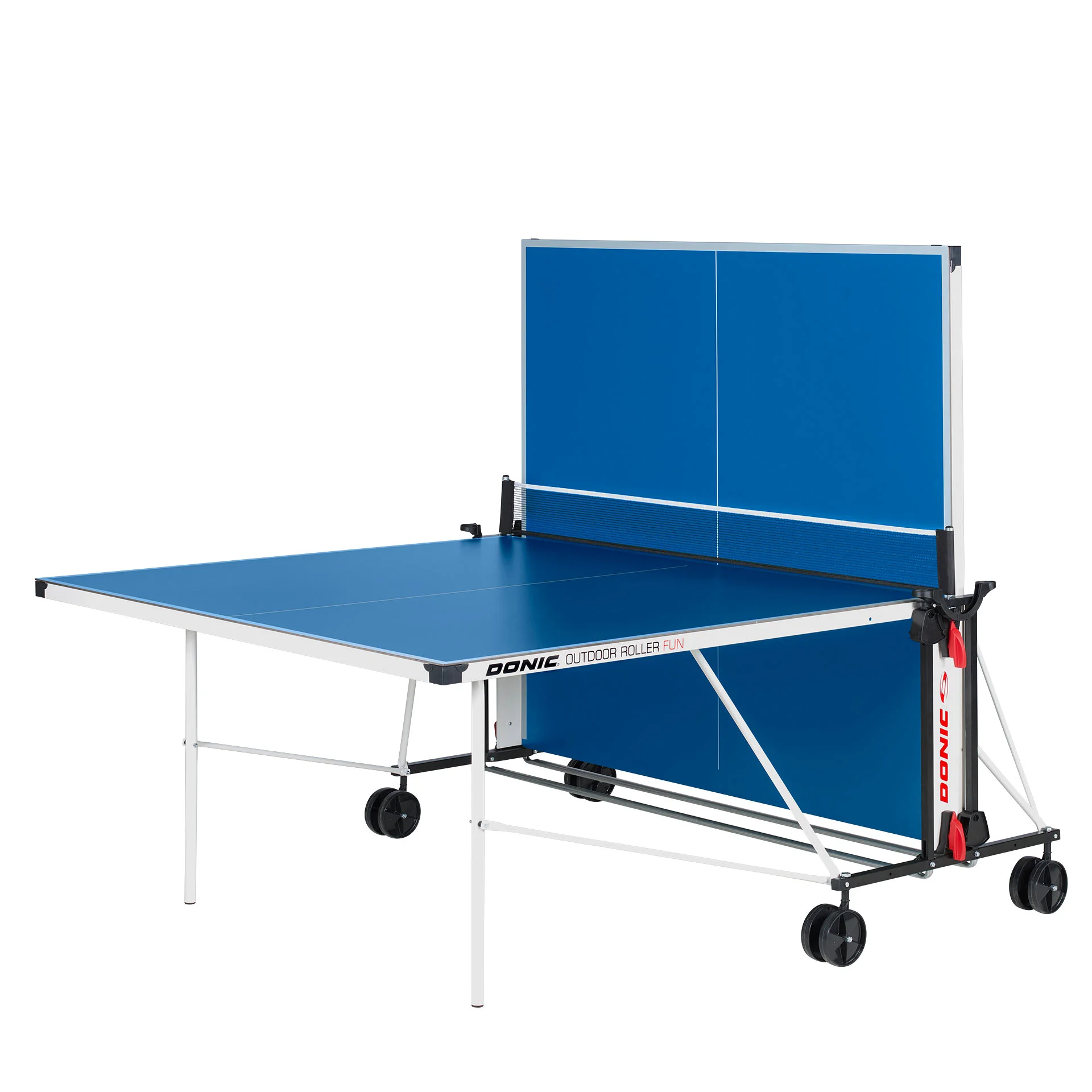 Реальное фото Теннисный стол DONIC OUTDOOR ROLLER FUN BLUE с сеткой 4мм 230234-B от магазина Спортев