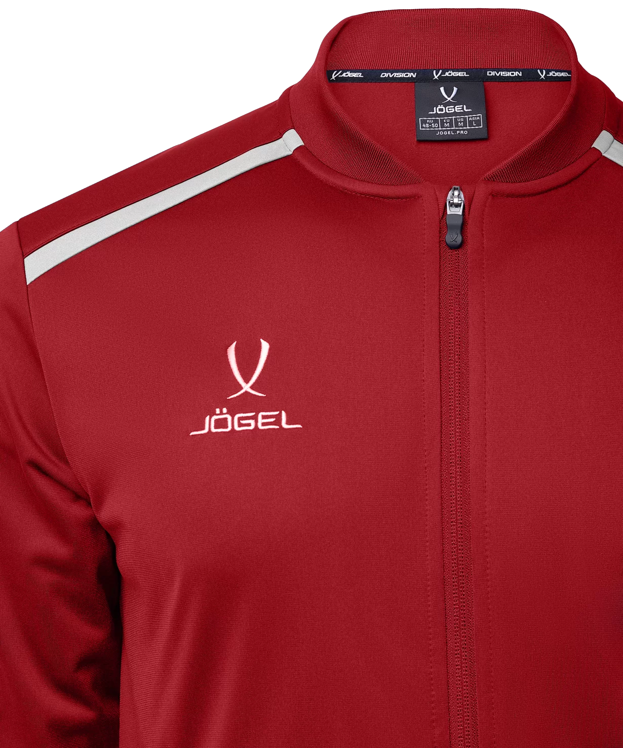 Реальное фото Олимпийка DIVISION PerFormDRY Pre-match Knit Jacket, красный Jögel от магазина СпортЕВ