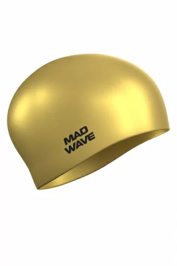 Реальное фото Шапочка для плавания Mad Wave Long Hair Silicone золото M0511 01 0 18W от магазина Спортев