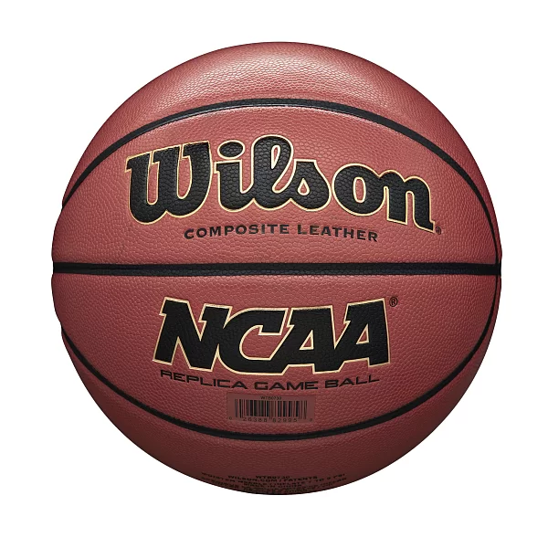 Реальное фото Мяч баскетбольный Wilson NCAA Replica Comp Defl размер №7 коричневый WTB0730XDEF от магазина СпортЕВ