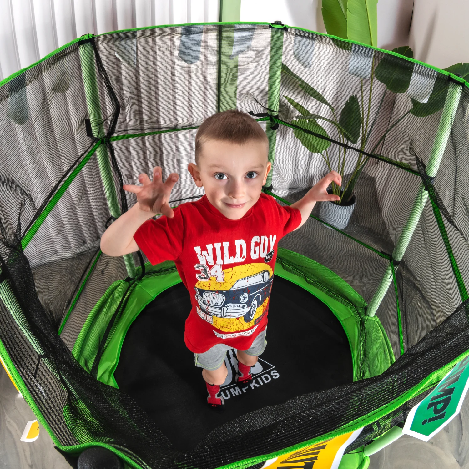 Реальное фото Батут DFC JUMP KIDS 55" зеленый, сетка (137см) 55INCH-JD-G от магазина Спортев