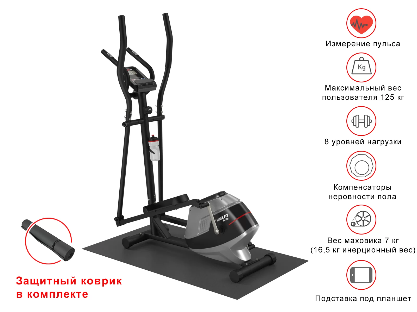 Реальное фото Эллиптический тренажер UNIX Fit SL-350 от магазина Спортев