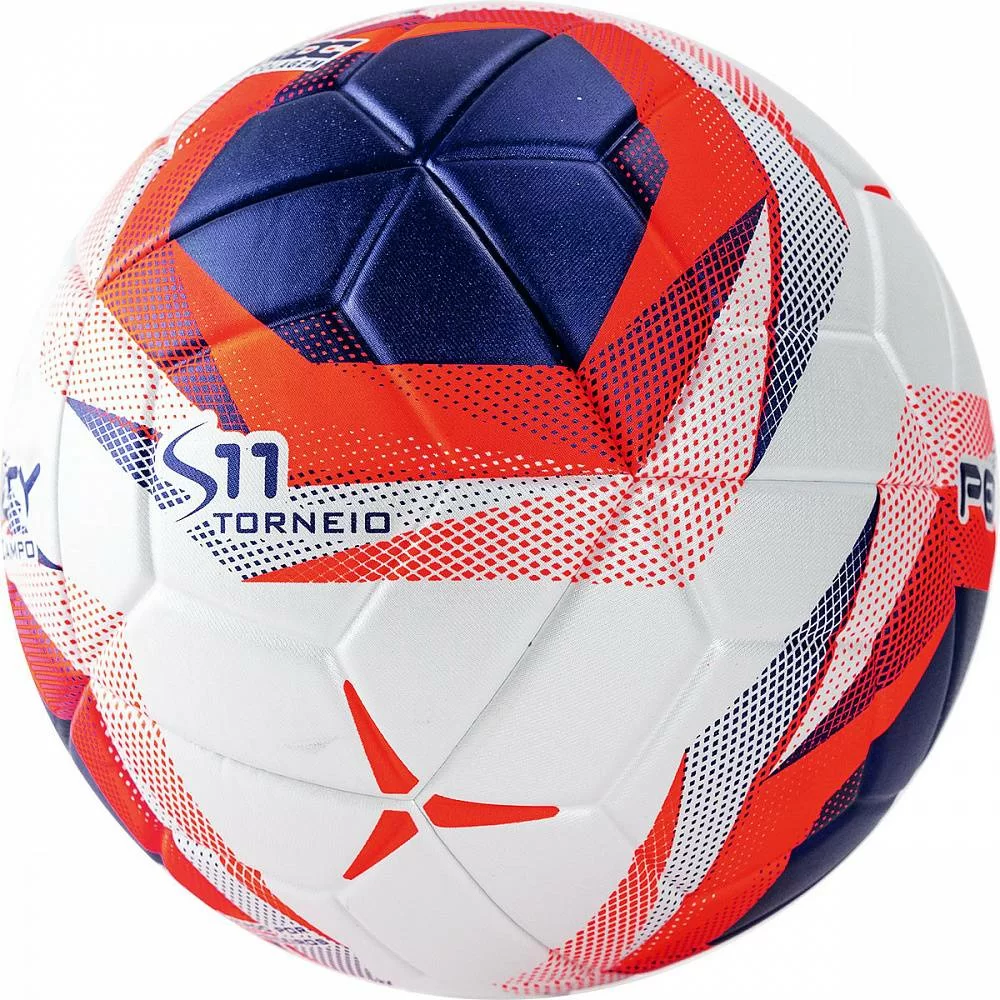 Реальное фото Мяч футбольный Penalty Bola Campo S11 Torneio №5 PU термосшивка бело-синий-красный 5212871712-U от магазина СпортЕВ