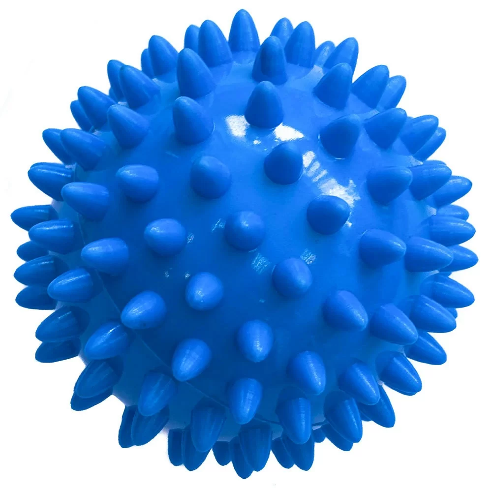 Реальное фото Мяч массажный 7 см T07638 твердый ПВХ синий от магазина СпортЕВ