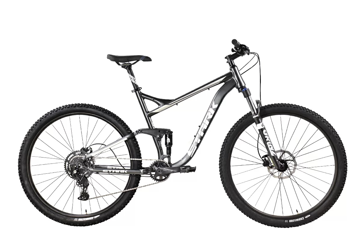 Реальное фото Велосипед Stark Tactic FS 29.4 HD (2024) серый матовый/серебристый металлик от магазина Спортев