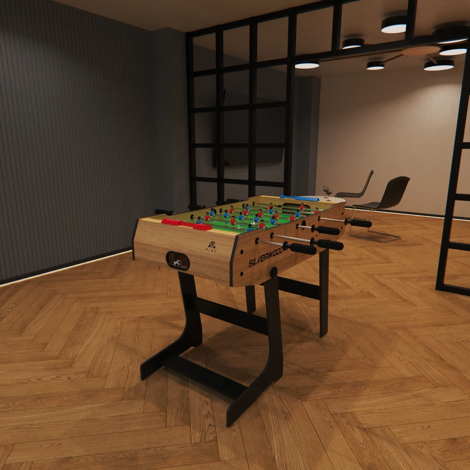 Реальное фото Игровой стол - футбол DFC SILVERWOOD SB-ST-07 от магазина Спортев