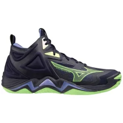 Кроссовки волейбольные Mizuno Wave Momentum 3 MID т.синий/зеленый