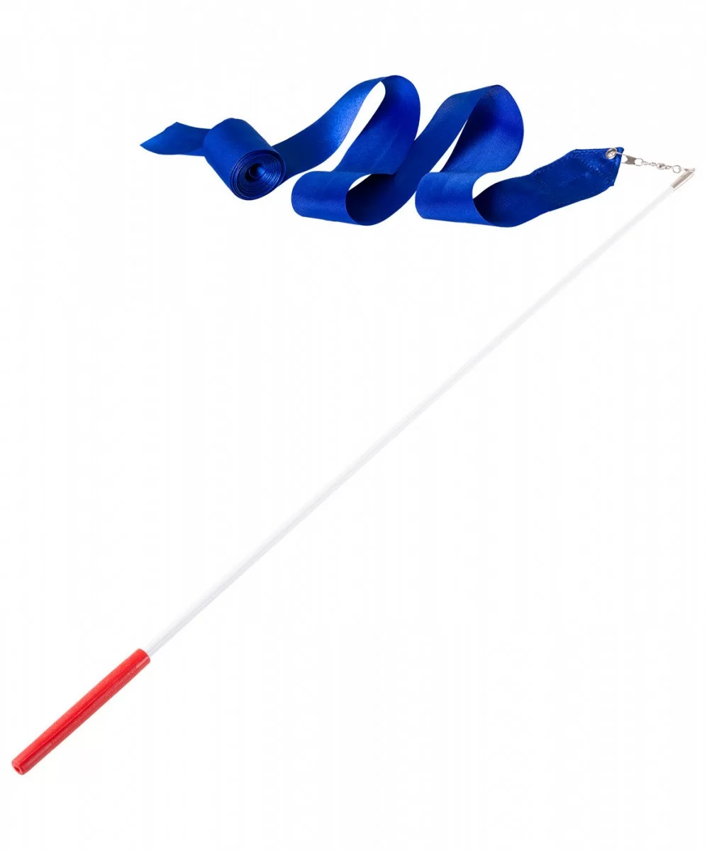 Реальное фото Лента для художественной гимнастики с палочкой 6 м Amely AGR-201 синяя УТ-00012840 от магазина СпортЕВ